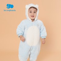 丽婴房童装男女宝宝小熊造型哈衣保暖珊瑚绒婴儿外出连体衣冬新款