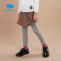 丽婴房童装女童秋装格子裙裤2020儿童新款洋气长裤灯芯绒拼接裤子