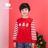 丽婴房儿童卫衣厚款卫衣夹棉新年款卫衣内里加绒卫衣大红色国潮款