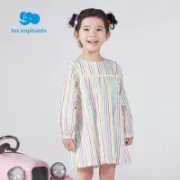 丽婴房童装女童多彩条纹连衣裙儿童洋装休闲裙子2021年春夏新品