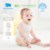 丽婴房童装宝宝夏季短袖套装薄款卡通印图内衣套装2021年夏季新品