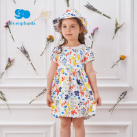 丽婴房童装女童碎花连衣裙夏装儿童裙子2021新款小女孩短袖公主裙