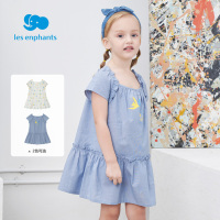丽婴房童装女童纯棉泡泡袖连衣裙儿童宽松蓬蓬裙2021年春夏新品