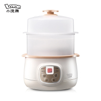 小浣熊(LOTOR ) 电炖盅 DDZ-8A卡其色蒸笼款 燕窝隔水炖陶瓷迷你宝宝煮粥煲汤锅家用全自动电炖锅0.8L