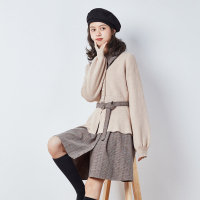 唐狮秋冬新款女毛衣半身裙时尚网红小个子毛衣裙(因清仓无腰带)