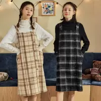 [1折价29.9元,叠加优惠券]唐狮秋冬新款连衣裙背带裙格子韩版休闲学生复古百搭半身裙潮