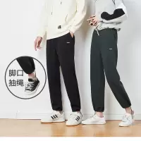 [1折价32.9元叠加优惠券]唐狮冬新款男基础款百搭宽松休闲裤女情侣装加绒时尚卫裤潮流
