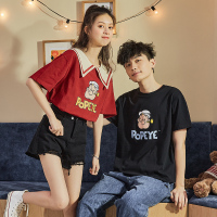 唐狮春夏新款情侣装夏装短袖T恤男宽松打底衫in设计感半袖女
