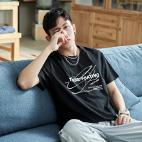 唐狮夏新款短袖T恤男纯棉韩版宽松潮流上衣青少圆领半袖衫