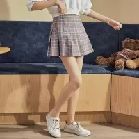 [直降价70元]唐狮春装新款格子半身裙女日系jk百褶裙女秋冬a字韩版超短裙