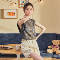 [99元任选5件]任选件唐狮新款背心女夏外穿潮设计感纯棉针织吊带宽松短款无袖内搭