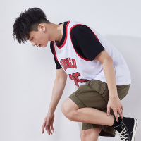 唐狮夏新款短袖T恤男宽松假两篮球运动服青少半袖上衣潮