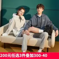 [200元任选3件]唐狮春秋季新款情侣卫衣男女加绒情侣装宽松加绒连帽ins潮牌