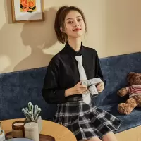 [1折]唐狮还可叠券新款春季西装女学院风百褶裙短裙衬衫穿搭减龄三