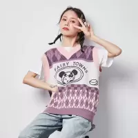 [1折价39.9元,叠加优惠券]唐狮秋冬新款女图案提花套头毛衫背心