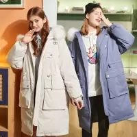 [1折价142.9元,叠加优惠券]唐狮冬新款羽绒服女中长款时尚大毛领长款派克中长羽绒服潮流
