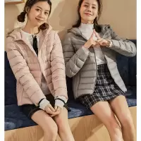 [3件8.5折109.7元,叠加优惠券]唐狮冬新款轻薄羽绒服女立领短款休闲羽绒连帽时尚小个子外套