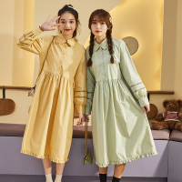 唐狮秋装新款长袖连衣裙女超仙小众裙子复古宽松衬衫裙学生