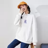 [1折价46.9元叠加优惠券]唐狮春秋季新款女卫衣薄款宽松连帽小众设计上衣百搭韩版别致