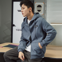 [2.5折价98元]唐狮春秋季新款男外套针织外套连帽宽松开衫针织夹克男装潮流