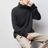 [3件8.5折76.4元,叠加优惠券]唐狮秋冬新款毛衣男高领圆领针织衫韩版潮流宽松宽松打底线衫