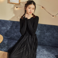 [2.5折价83元]唐狮连衣裙女秋冬新款仙女裙收腰显瘦气质仙女超仙森系公主裙