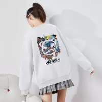 [1折价36.9元,叠加优惠券]唐狮春夏季新款女卫衣薄款宽松圆领小众设计上衣百搭韩版白色