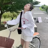 [200元任选3件]唐狮新款早秋圆领卫衣女甜美宽松薄款上衣ins设计感小众外套