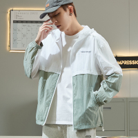 唐狮防晒衣男夏季新款外套男拼接连帽透气时尚夹克潮流防晒服