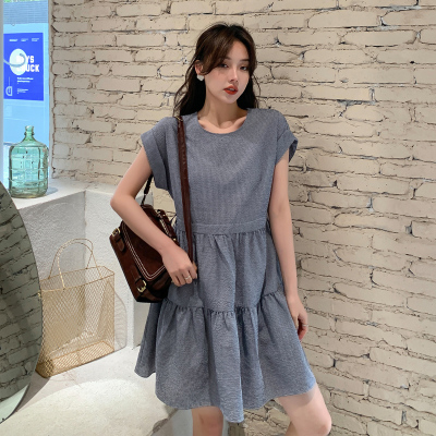 [2.5折价138元]唐狮onlineeyes夏季新款连衣裙女白色仙女温柔气质圆领宽松显瘦in韩zw