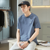 [1.5折价30元]唐狮春夏新款短袖T恤男圆领简约宽松潮流学生纯色打底上衣in