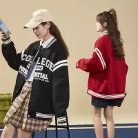 [8.5折价127.4元叠加优惠券]唐狮春秋季新款外套女in潮设计感小众宽松百搭上衣休闲外套