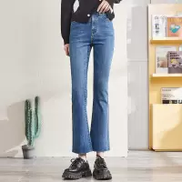 [3件8.5折84.9元,叠加优惠券]唐狮春装新款女牛仔裤