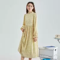[3件8.5折135.9元,叠加优惠券]唐狮碎花连衣裙早春新款女温柔气质长袖内搭打底裙长款裙子