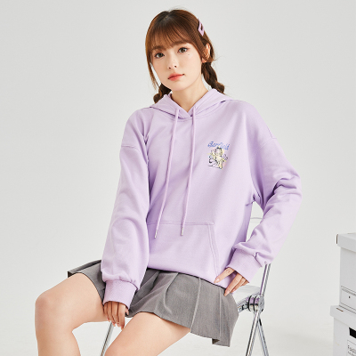 [2.5折价76元]唐狮春装新款连帽卫衣女加菲猫后背趣味印花韩版潮流帽衫上衣