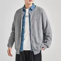 [1折价49.9元叠加优惠券]唐狮春季新款开衫毛衣男港风潮牌外套学生外穿宽松线衣黑色