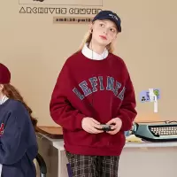 [3件8.5折76.4元,叠加优惠券]唐狮春装新款卫衣女chic港风宽松韩版慵懒上衣圆领设计感小众