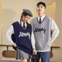 [1折价36.9元,叠加优惠券]唐狮春季新款情侣装毛衣背心马甲男女学院风圆领外搭韩版宽松