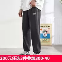 [200元任选3件]唐狮春秋新款运动裤男韩版宽松休闲长裤子束脚灰黑灰色卫裤潮