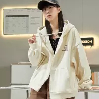 [3件8.5折110.4元,叠加优惠券]唐狮加菲猫联名款加绒卫衣外套女春秋季新款宽松连帽开衫上衣