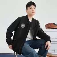 [1折价69.9元,叠加优惠券]唐狮春新款棒球服男右胸车标棒球领男士夹克休闲时尚外套男