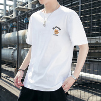 唐狮夏季新款纯棉短袖T恤男潮休闲宽松圆领学生打底衫半袖