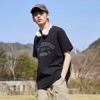 [1折价29.9元,叠加优惠券]唐狮夏季新款纯棉短袖T恤男潮休闲宽松圆领纯色in风打底衫