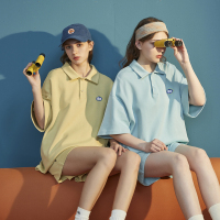 唐狮夏新款女运动糖果色减龄校园风宽松Polo领Q