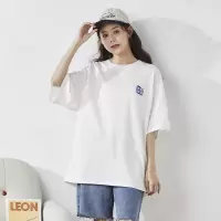 [8.5折价59.4元叠加优惠券]唐狮夏季新款短袖T恤女设计感小众别致上衣早春白色in潮