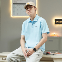 唐狮夏季新款polo衫男短袖T恤宽松港风刺绣翻领保罗衫上衣潮