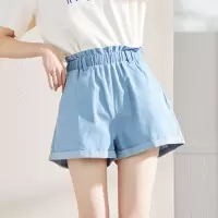 [1折价32.9元,叠加优惠券]唐狮春夏新款牛仔短裤女高腰韩版宽松显瘦学生裤子设计感小众