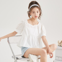 夏季韩系娃娃衫唐狮新款宽松甜美a字衬衫女bm风白衬衫显瘦