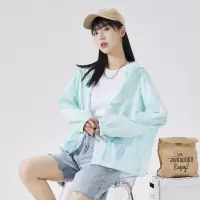 [8.5折价59.4元叠加优惠券]唐狮夏季新款衣女连帽薄款短外套满印设计感小