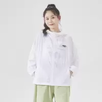 唐狮夏新款衣女薄款外套女连帽宽松休闲白色上衣